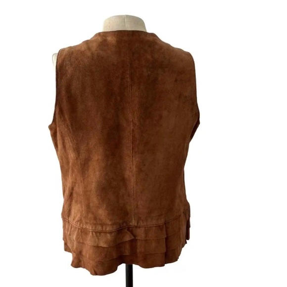 Vintage 90s Chicos Leather Vest Size 0 - Picture 3 of 3